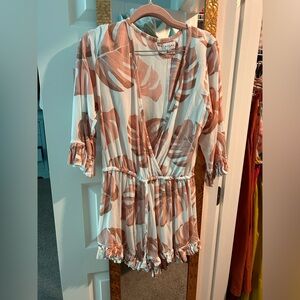 Piyama floral palm romper